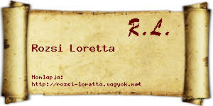 Rozsi Loretta névjegykártya